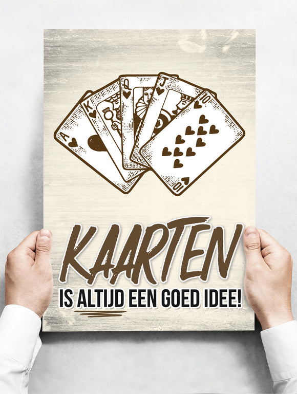Wandbord: Kaarten is altijd een goed idee! | 30 x 42 cm