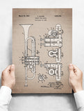 Spreukenbordje: Vintage Patent - Trompet | Houten Tekstbord