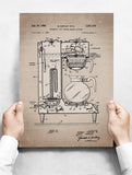 Spreukenbordje: Vintage Patent - Koffiezet apparaat | Houten Tekstbord