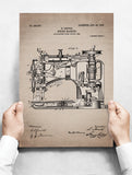 Spreukenbordje: Vintage Patent - Naaimachine 1906 | Houten Tekstbord