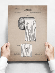Wandbord: Vintage Patent - Toiletpapier 1891 | 30 x 42 cm