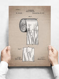 Spreukenbordje: Vintage Patent - Toiletpapier 1891 | Houten Tekstbord