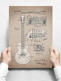 Spreukenbordje: Vintage Patent - Gitaar McCarty uit 1955 | Houten Tekstbord